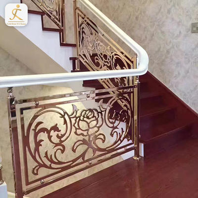 custom gold 304/316 stainless steel handrail/balustrade/stair railing post new contemporary metal stair handrail