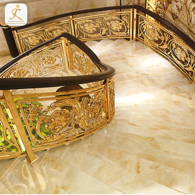 stainless steel 304 staircase railing design golden decorative stainless steel embossed handrail