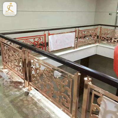 stainless steel balustrade metal screen railing rose gold color stainless steel stair handrail balustrade railing for sale