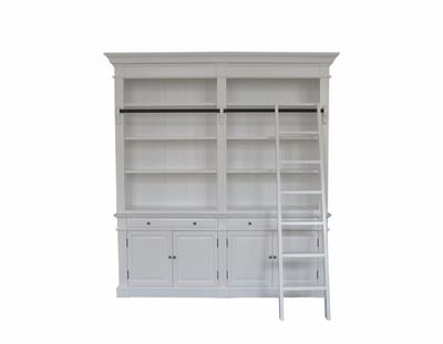 French Country Style Large Bookcase With Ladder W5811S