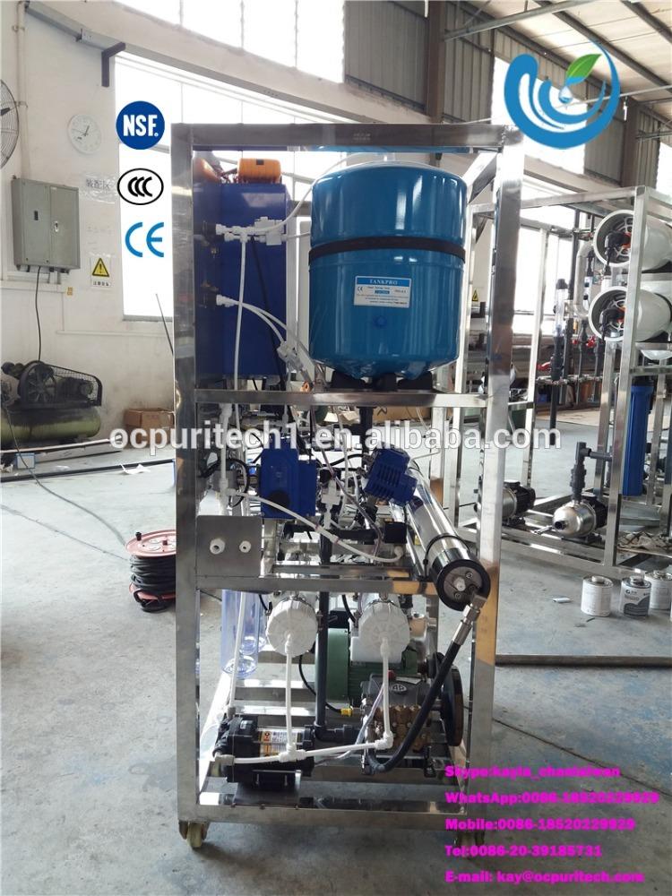 product-Ocpuritech-1TD Blue color moveable salty desalination plant seawater to drinking water machi