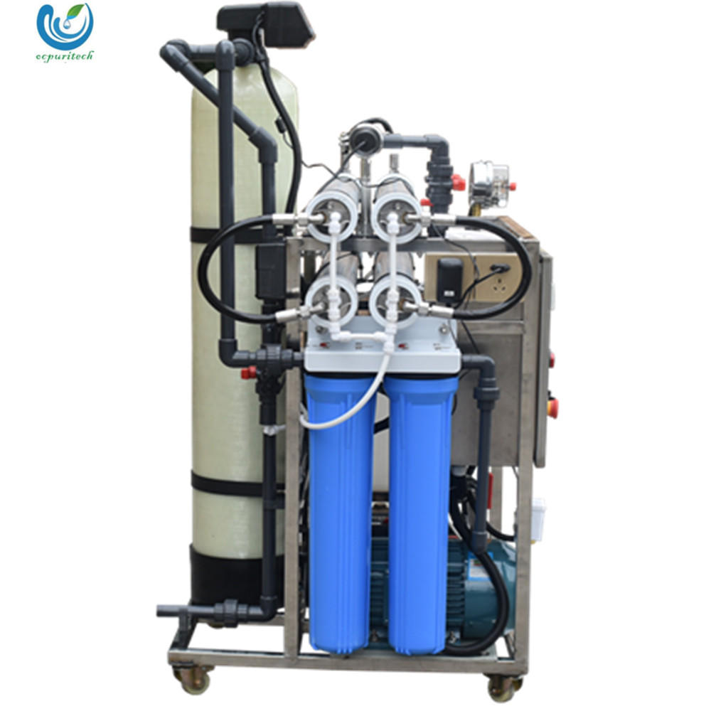 100lph stainless steel container sea water desalination plant remove salt filter