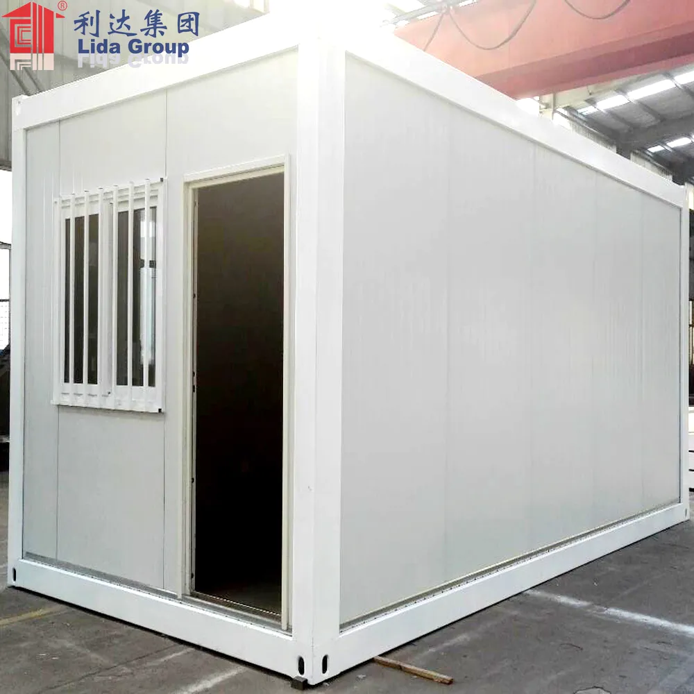 prefabricated 20 feet flat pack habitable container house with bathroom