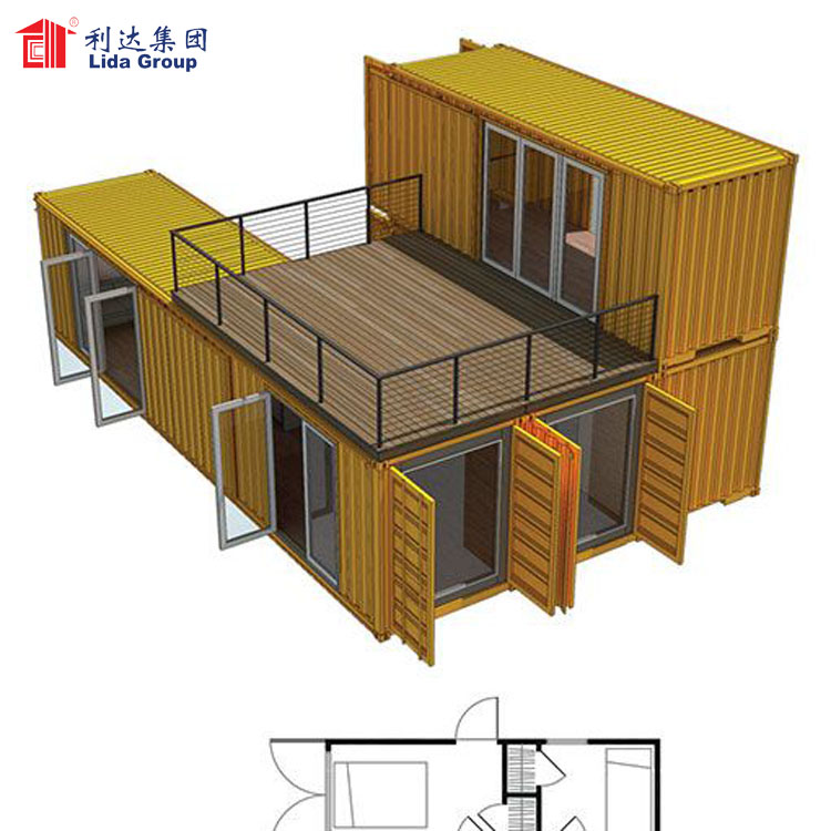 Modern strong small shipping container home for Virgin Islands, apartment building prefab container homes