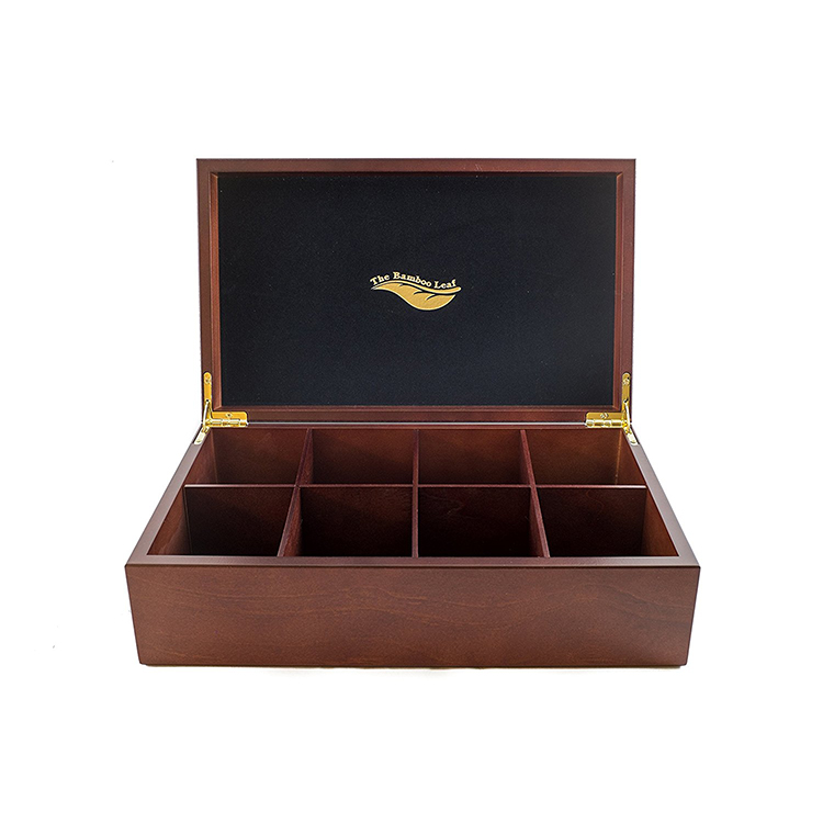 Custom logo wooden tea storage box