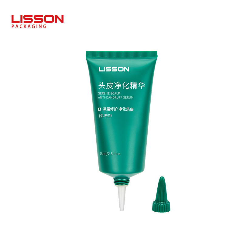 OEM empty 75ml skincare nozzle scalp essence care tube packaging with long screw cap