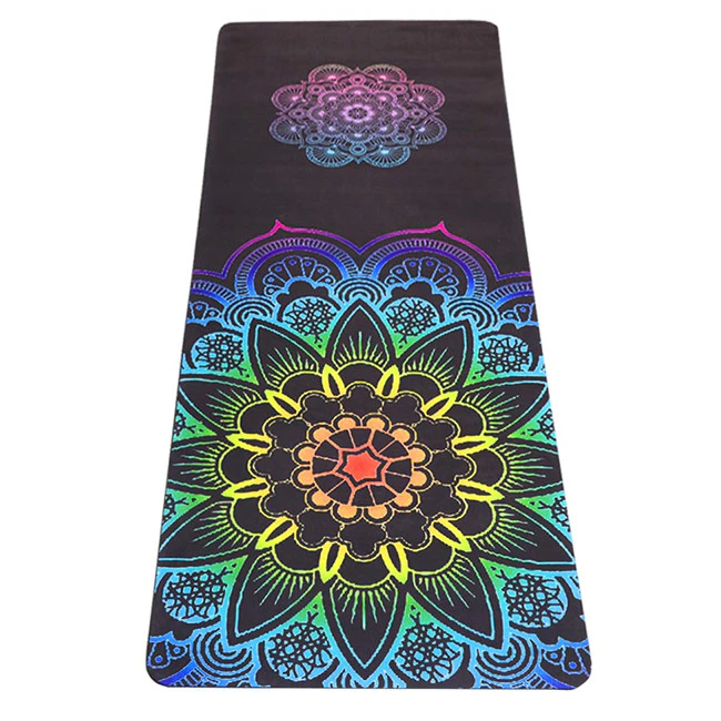 Best quality microfiber suede yoga mat, natural rubber mat yoga anti slip