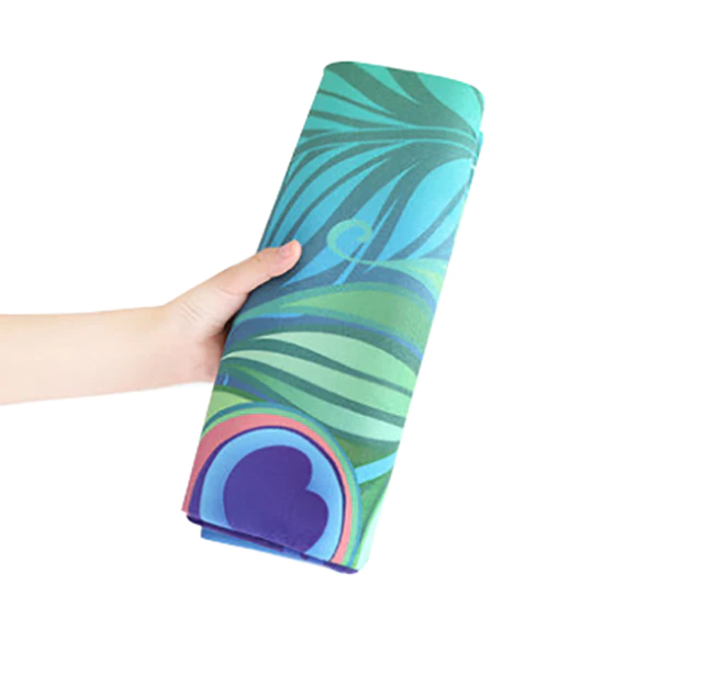 Custom design microfiber suede yoga mat, foldable yoga towel eco