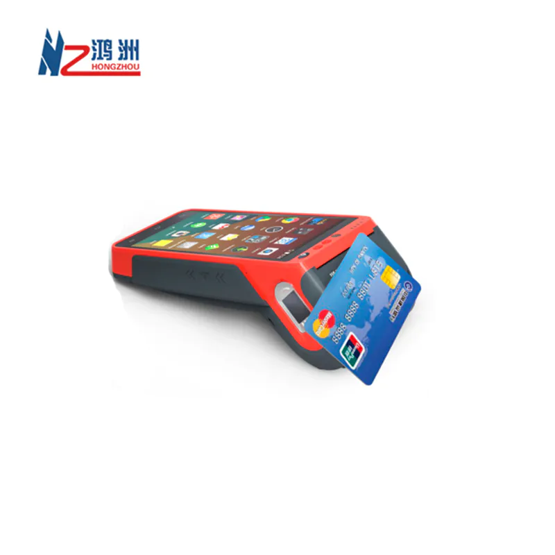 4G Wifi 5.5 Inch Touch Screen Handheld Mobile Android 9.0 Smart STQC Biometric Fingerprint POS Terminal with Printer and NFC