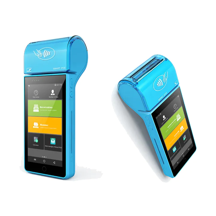 Android Handheld POS Machine, POS Terminal with Printer for E-wallet Application, top up, Bus Ticket Printer