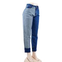 SKYKINGDOM special design jeans two tone blue low waist fit comfortable women jeans