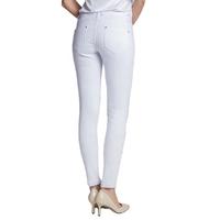 high quality fashion women jeans pure white distressed holes slim jeans for women