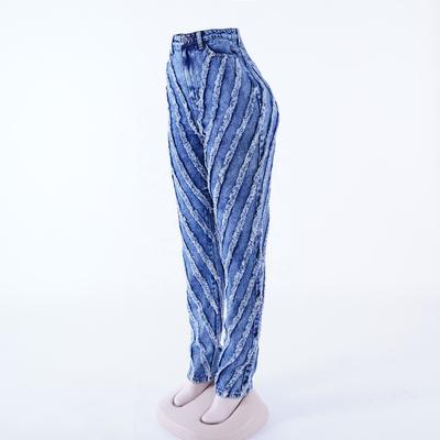 SKYKINGDOM hot sale jeans for ladies straight casual wear stripes tassel women boyfriend jeans for girls