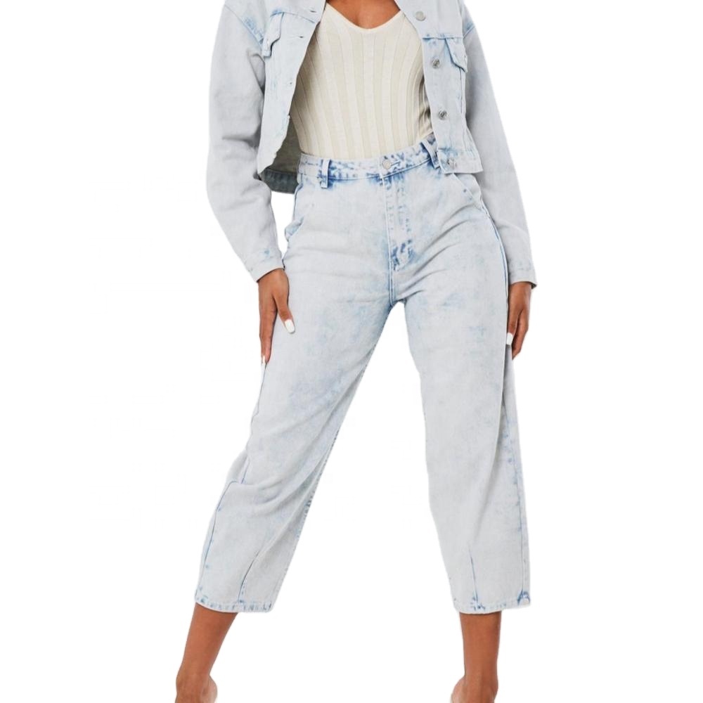 Fashion WholeCasual Calf-lenght Bleach White Highj Waist women Jeans
