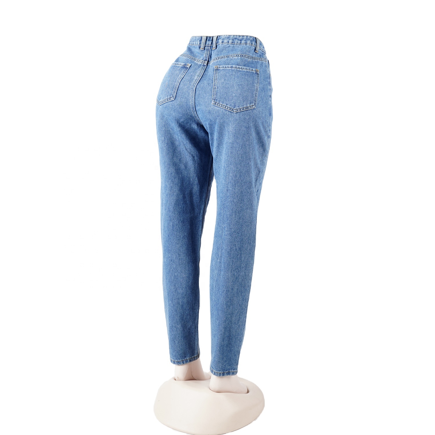 SKYKINGDOM new arrival blue jeans comfy mid waisted 100 cotton bell bottom flare long women jeans