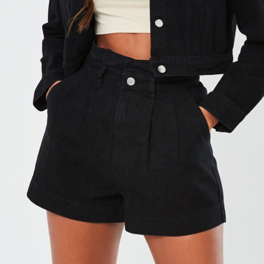 2020 designer new black denim short casual office high waist ladies shorts