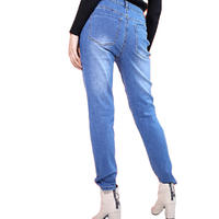 New Fashion Autumn Women Denim Skinny Pants high Waist Blue Slim Elastic Lady Jeans