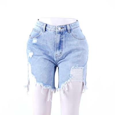 SKYKINGDOM wholesale fashion jeans shorts skinny lady femme stretch casual blue ripped denim shorts