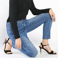Fashion street Jeans Women Mid Waist Lady JeansSkinny Stretch Denim Jeans
