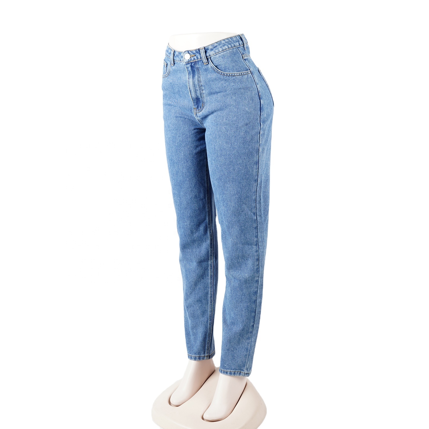 SKYKINGDOM customize design jeans autumn denim blue jeans fashion washed fabrics long jeans for women