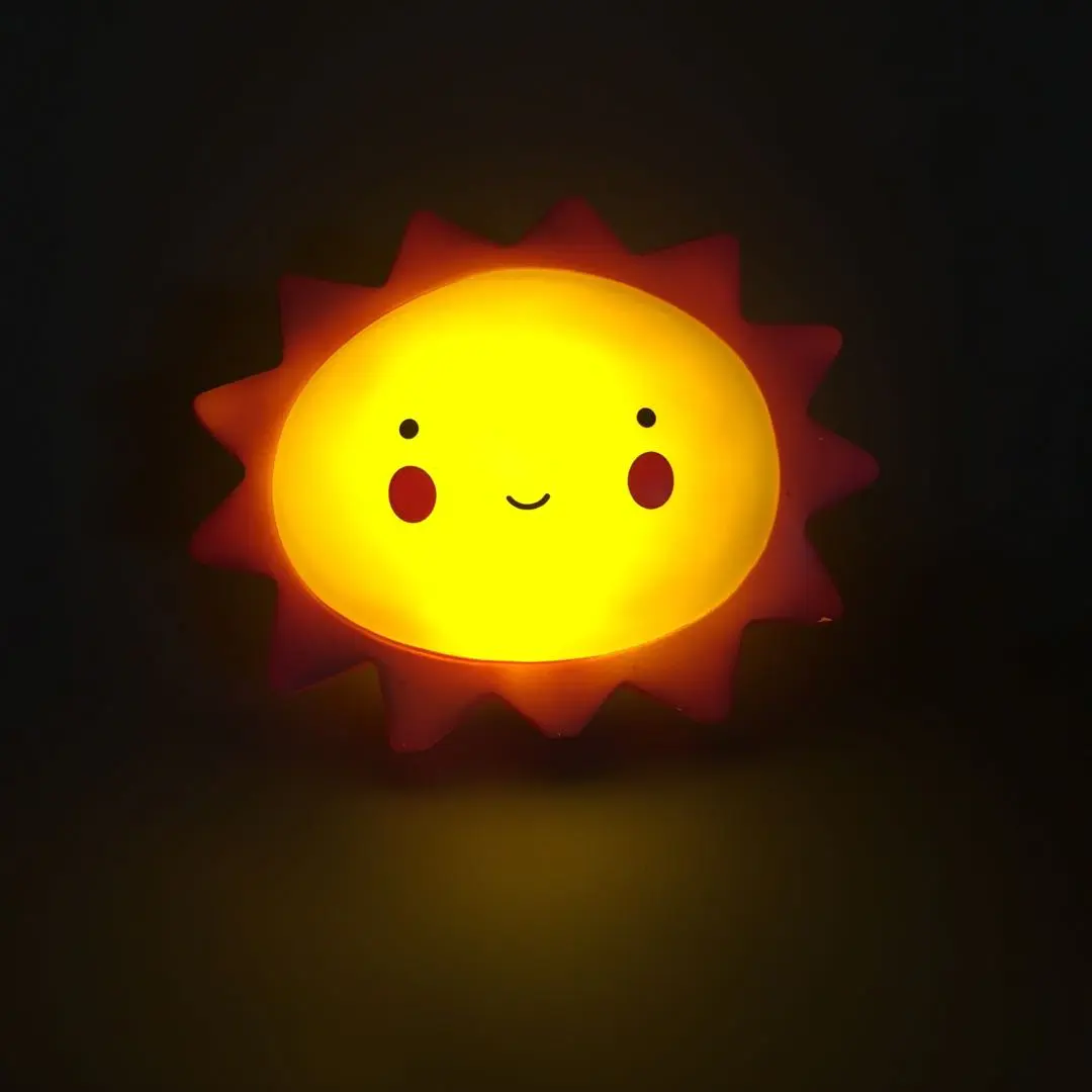 LED OEM Creative cute sun with facial expression cartoon battery night light ECO-ABS For Children Baby Kids gift