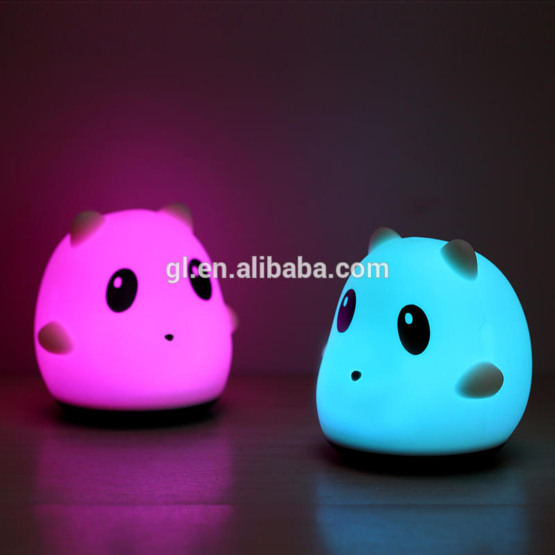 Bedroom Atmosphere Lamp Hand Pat Touch Control Color Changing Rechargeable LED Silicone Gel Night Light panda shape