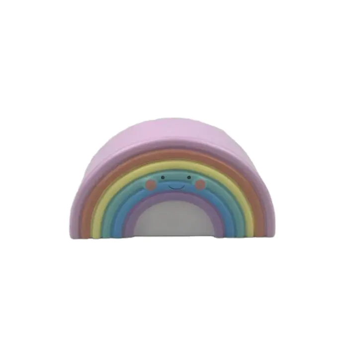 LED OEM Creative cute rainbow with face expression battery night light ECO-ABS For Children Baby Kids gift