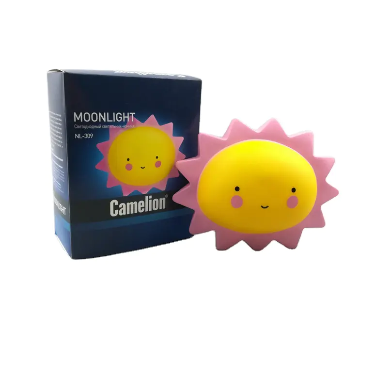 LED OEM Creative cute sun with facial expression cartoon battery night light ECO-ABS For Children Baby Kids gift