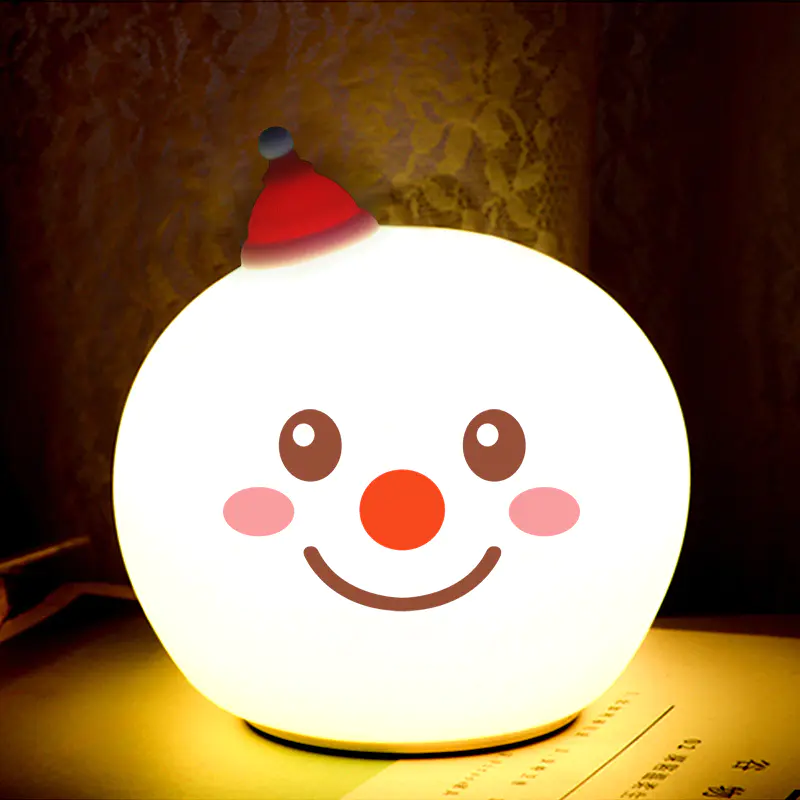 OEM 7 colors LED Creative Snowman Touch Sensor Tap Control Christmas night light For Children Baby Kids nursery