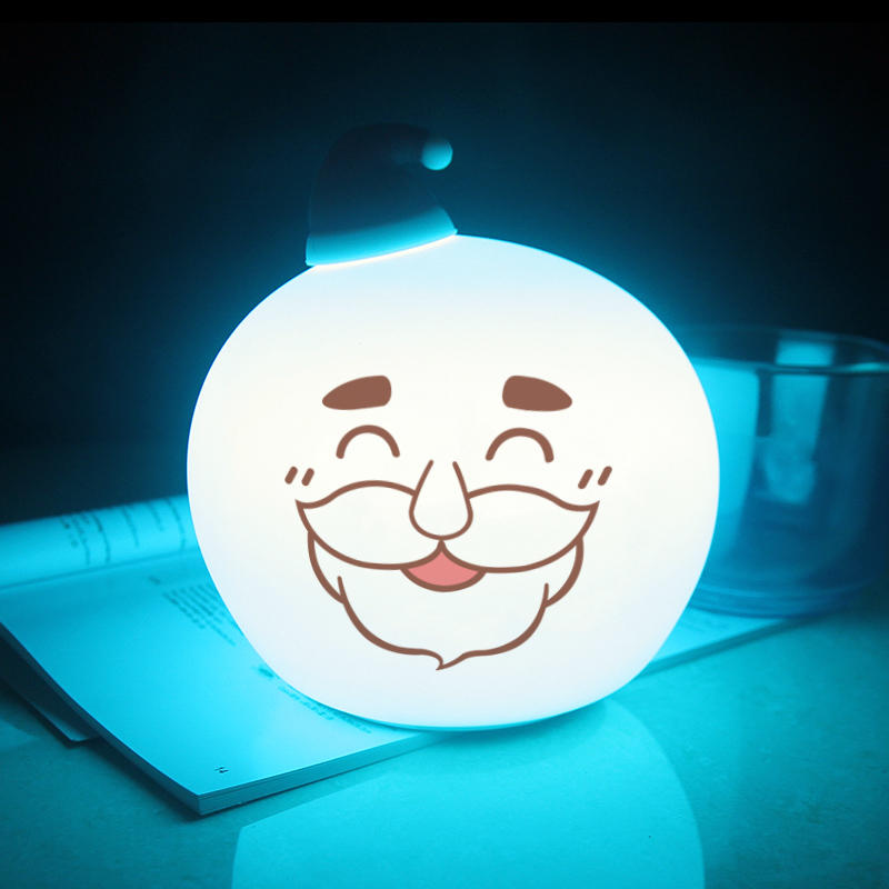 LED OEM Creative Santa Claus Touch Tap Control battery Christmas night light For Children Baby Kids Lamp Multicolor Silicone