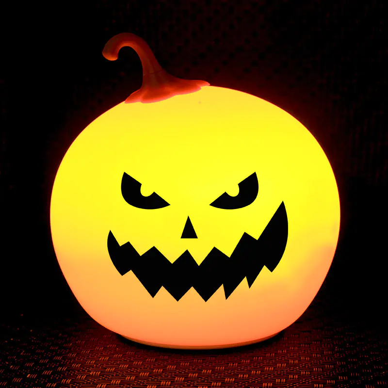 7 colors Pumpkin Touch Sensor Tap Control battery Helloween night light For Children Baby Kids Lamp Multicolor Silicone