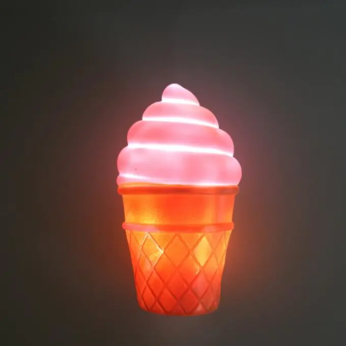 LED Creative Cute Ice Cream ECO-ABS battery cartoon night light gift for Children Baby Kids