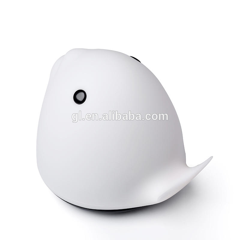 Bedroom Atmosphere Lamp Rechargeable Hand Pat Touch Control silicone gel Whale Cartoon Night Light