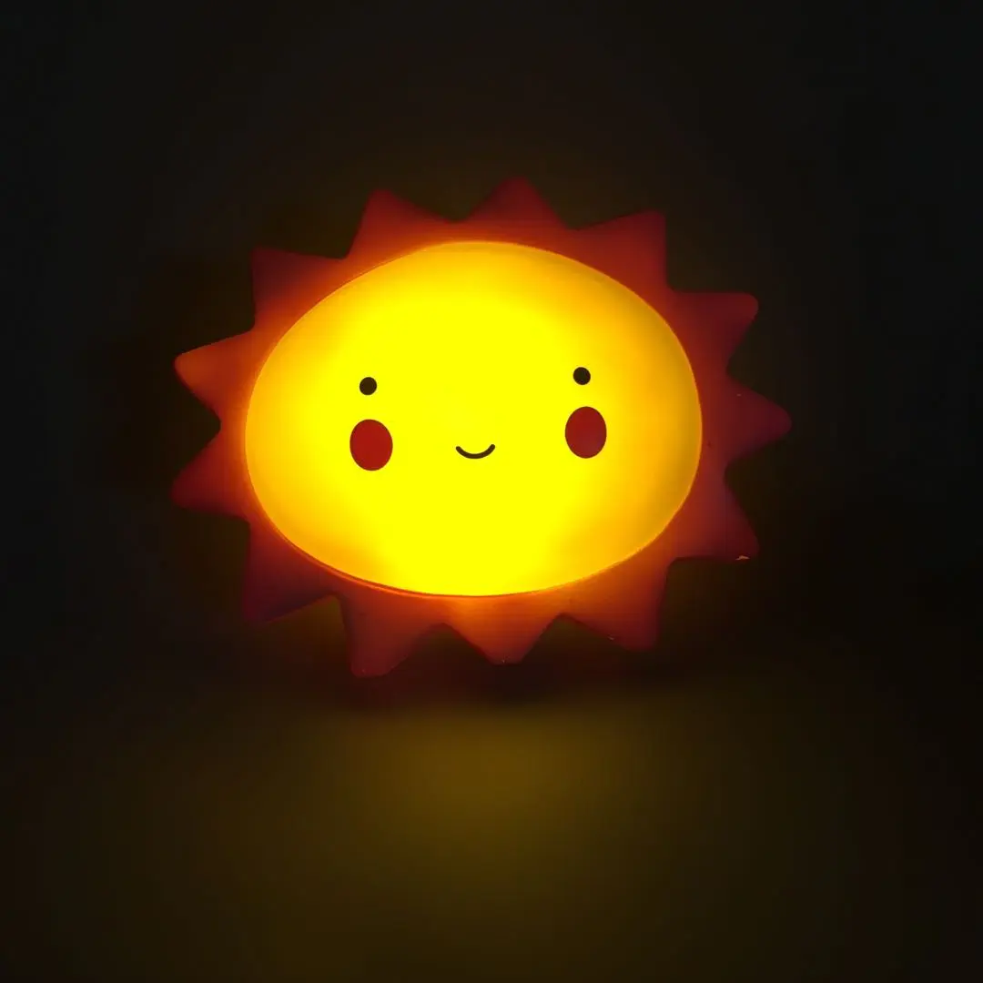 LED Creative Cute sun with facial expression ECO-ABS battery cartoon night light gift for Children Baby Kids