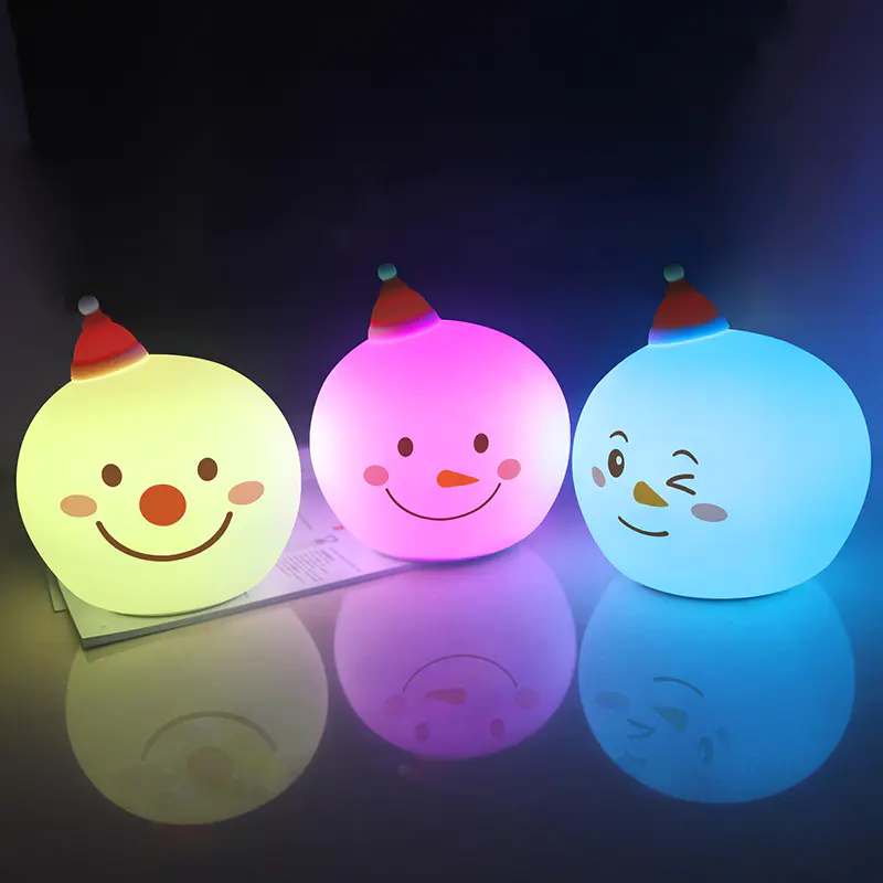 OEM 7 colors LED Creative Snowman Touch Sensor Tap Control Christmas night light For Children Baby Kids nursery