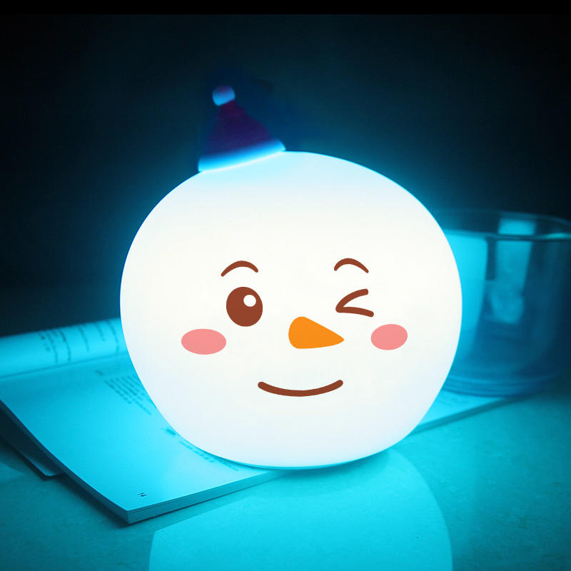 7 colors LED Creative Snowman Touch Sensor Tap Control Christmas night light For Children Baby Kids nursery