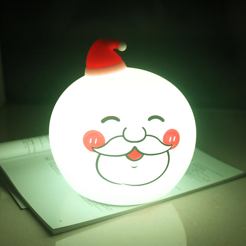 LED Creative Santa Claus Touch Sensor Tap Control battery Christmas night light For Children Baby Kids Lamp Multicolor Silicone