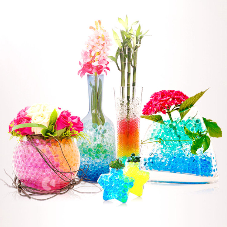 Sensory Magic Crystal Soil Gel Water Beads hydrogel for Plants Vase Wedding Home Decoration