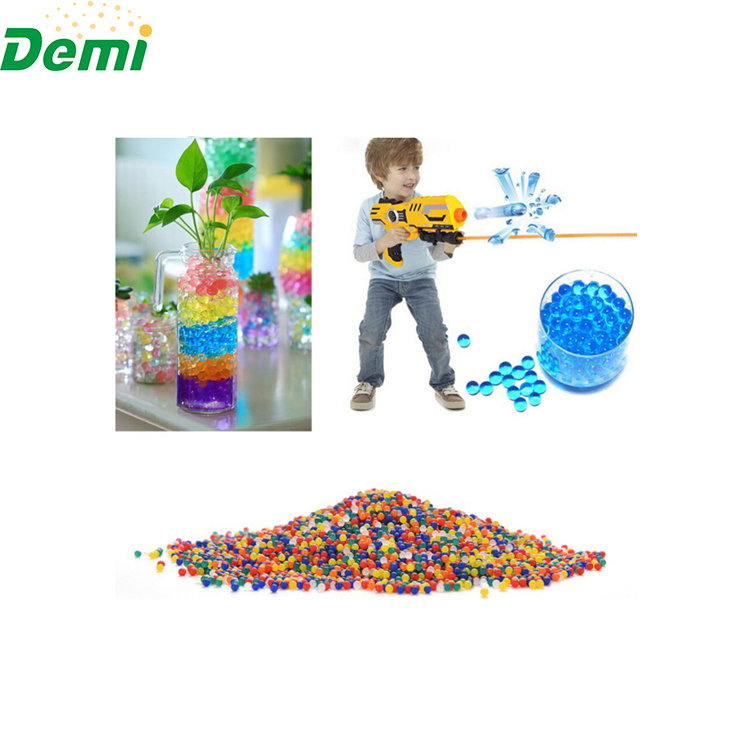 Demi high quality 15 colors decorative colorful hydrogel for plants, crystal water beads