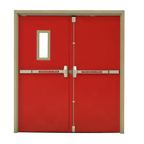 Red Color 50 mm Door Panel Thickness Fireproof Door Manufacturer with Steel and Perlite Material