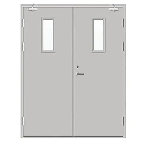 Red Color 50 mm Door Panel Thickness Fireproof Door Manufacturer with Steel and Perlite Material
