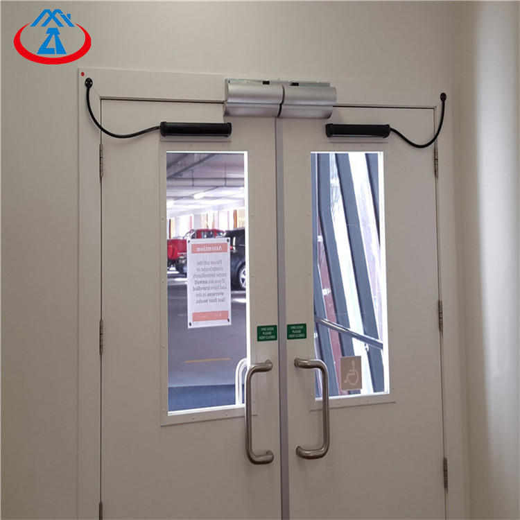 Acceptable price double swing leaf metal steel fireproof fire rated door from China