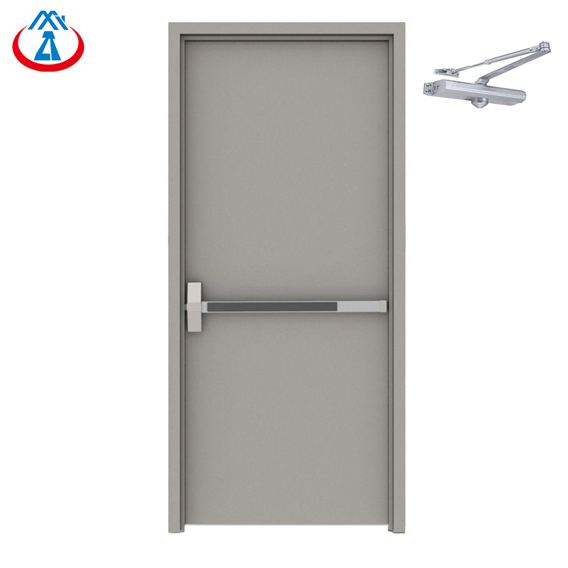 RTS Guangzhou 990mm*2090mm Single Emergency Steel Fire Exit Door with Panic Bar