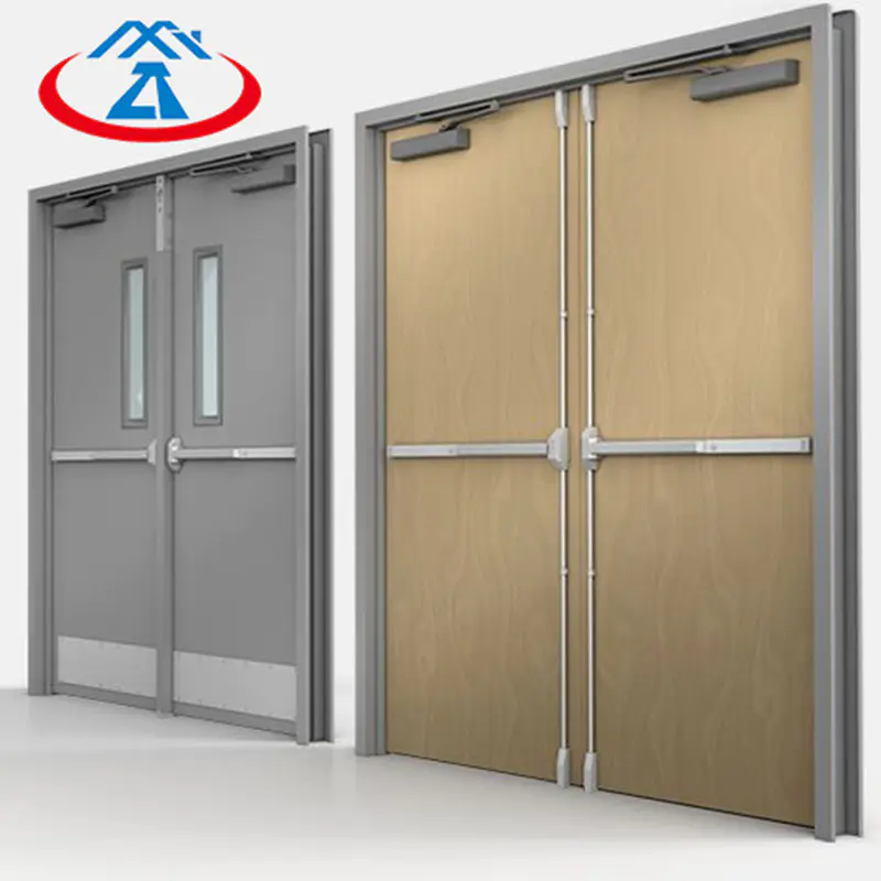 2090mm*2100mm double panels fire door fire rated door with panic bar