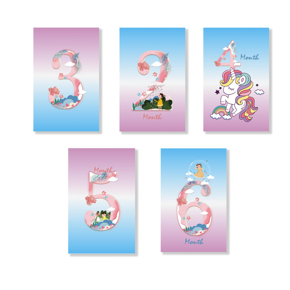 product-Dezheng-Factory Custom Design Funny Boys Girls Memorable Moment Baby Milestone Cards For Par-1