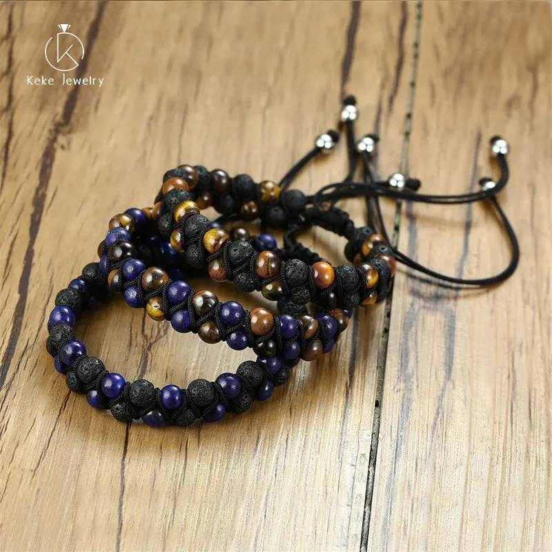 17-35CM adjustable length bracelet volcanic stone lapis lazuli woven men's bracelet bracelet wholesale BR-700