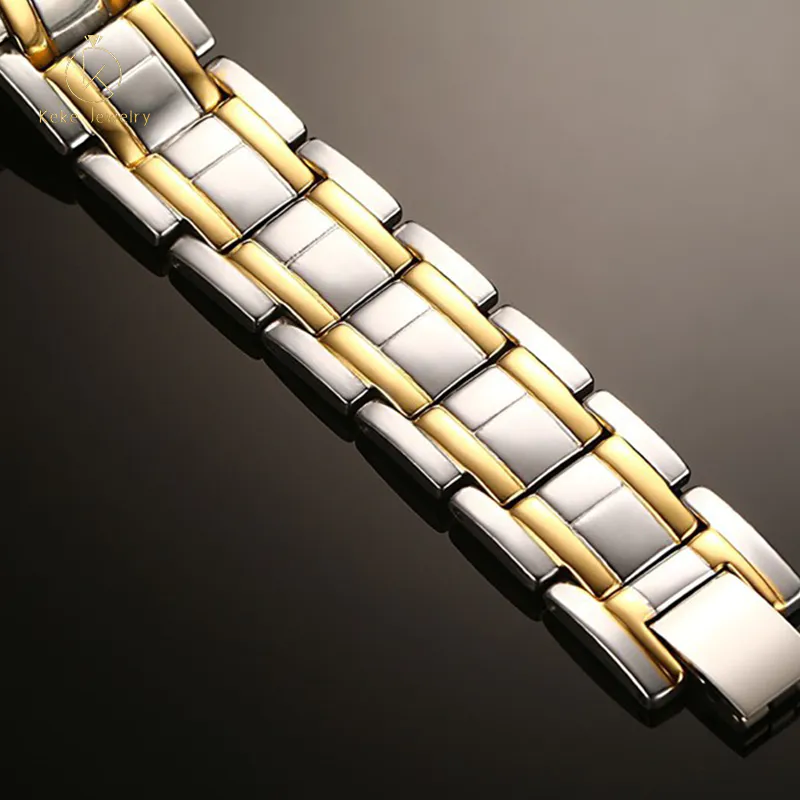 Stainless steel gold double row magnet stone bracelet Men's jewelry TBRM-029