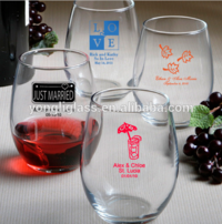 Stemless wine glasses , custom logo round bottom drinking glass , glass gift items