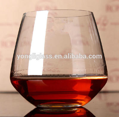 stemless wine glasses , custom logo round bottom drinking glass , hot sales unique whisky glass