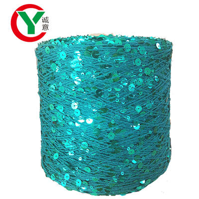 Hot sale in Russia New color 3MM+6MM sequin glitter yarn 100% cottonyarn for hand knitting